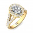 FlyerFit® 18K Yellow Gold Split Shank Engagement Ring