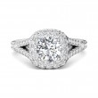 FlyerFit® 18K White Gold Split Shank Engagement Ring