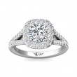 FlyerFit® 18K White Gold Split Shank Engagement Ring