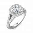 FlyerFit® 18K White Gold Split Shank Engagement Ring