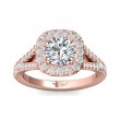 FlyerFit® 18K Pink Gold Split Shank Engagement Ring