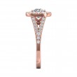 FlyerFit® 18K Pink Gold Split Shank Engagement Ring