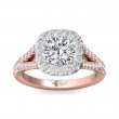 FlyerFit® 18K Pink Gold Shank And White Gold Top Split Shank Engagement Ring