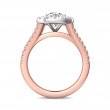 FlyerFit® 18K Pink Gold Shank And White Gold Top Split Shank Engagement Ring