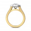 FlyerFit® 18K Yellow Gold Shank And White Gold Top Split Shank Engagement Ring