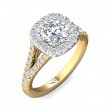 FlyerFit® 18K Yellow Gold Shank And White Gold Top Split Shank Engagement Ring