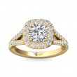 FlyerFit® 18K Yellow Gold Split Shank Engagement Ring