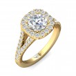 FlyerFit® 18K Yellow Gold Split Shank Engagement Ring