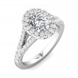 FlyerFit® 14K White Gold Split Shank Engagement Ring