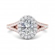 FlyerFit® 14K Pink Gold Shank And White Gold Top Split Shank Engagement Ring