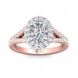 FlyerFit® 14K Pink Gold Shank And White Gold Top Split Shank Engagement Ring