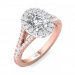 FlyerFit® 14K Pink Gold Shank And White Gold Top Split Shank Engagement Ring