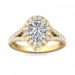 FlyerFit® 18K Yellow Gold Split Shank Engagement Ring