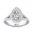 FlyerFit® 18K White Gold Split Shank Engagement Ring