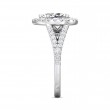 FlyerFit® 18K White Gold Split Shank Engagement Ring