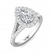 FlyerFit® 18K White Gold Split Shank Engagement Ring