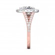 FlyerFit® 18K Pink Gold Shank And White Gold Top Split Shank Engagement Ring