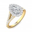 FlyerFit® 18K Yellow Gold Shank And White Gold Top Split Shank Engagement Ring