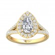 FlyerFit® 18K Yellow Gold Split Shank Engagement Ring