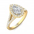 FlyerFit® 18K Yellow Gold Split Shank Engagement Ring