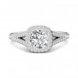 FlyerFit® 18K White Gold Split Shank Engagement Ring