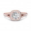 FlyerFit® 18K Pink Gold Split Shank Engagement Ring