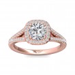 FlyerFit® 18K Pink Gold Split Shank Engagement Ring