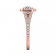 FlyerFit® 18K Pink Gold Split Shank Engagement Ring