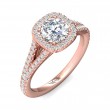 FlyerFit® 18K Pink Gold Split Shank Engagement Ring