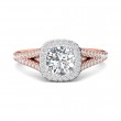 FlyerFit® 14K Pink Gold Shank And White Gold Top Split Shank Engagement Ring