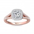 FlyerFit® 14K Pink Gold Shank And White Gold Top Split Shank Engagement Ring