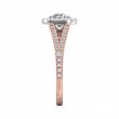 FlyerFit® 14K Pink Gold Shank And White Gold Top Split Shank Engagement Ring