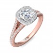 FlyerFit® 14K Pink Gold Shank And White Gold Top Split Shank Engagement Ring