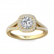 FlyerFit® 18K Yellow Gold Split Shank Engagement Ring