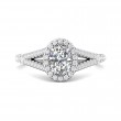 FlyerFit® 18K White Gold Split Shank Engagement Ring