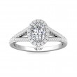 FlyerFit® 18K White Gold Split Shank Engagement Ring