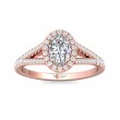 FlyerFit® 14K Pink Gold Split Shank Engagement Ring