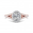 FlyerFit® 14K Pink Gold Shank And White Gold Top Split Shank Engagement Ring