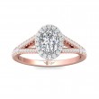 FlyerFit® 14K Pink Gold Shank And White Gold Top Split Shank Engagement Ring