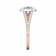 FlyerFit® 14K Pink Gold Shank And White Gold Top Split Shank Engagement Ring