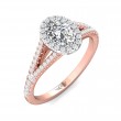 FlyerFit® 14K Pink Gold Shank And White Gold Top Split Shank Engagement Ring