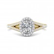 FlyerFit® 18K Yellow Gold Shank And White Gold Top Split Shank Engagement Ring