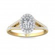 FlyerFit® 18K Yellow Gold Shank And White Gold Top Split Shank Engagement Ring