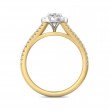 FlyerFit® 18K Yellow Gold Shank And White Gold Top Split Shank Engagement Ring