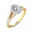 FlyerFit® 18K Yellow Gold Shank And White Gold Top Split Shank Engagement Ring