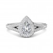 FlyerFit® Platinum Split Shank Engagement Ring