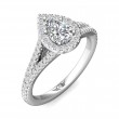 FlyerFit® Platinum Split Shank Engagement Ring