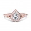 FlyerFit® 18K Pink Gold Split Shank Engagement Ring