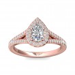 FlyerFit® 18K Pink Gold Split Shank Engagement Ring