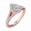 FlyerFit® 18K Pink Gold Split Shank Engagement Ring